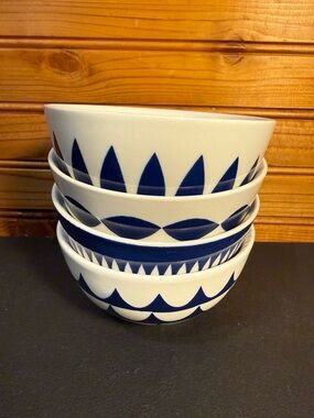 NIB - Be Home Set of 4 Dip Bowls Blue & White Antra Svarcs Alltrue.